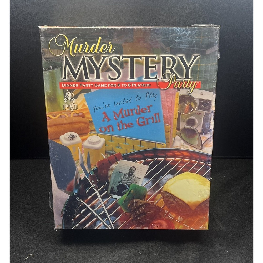 A MURDER ON THE GRILL: MURDER MYSTERY PARTY DINNER PARTY GAME -New-Sealed!